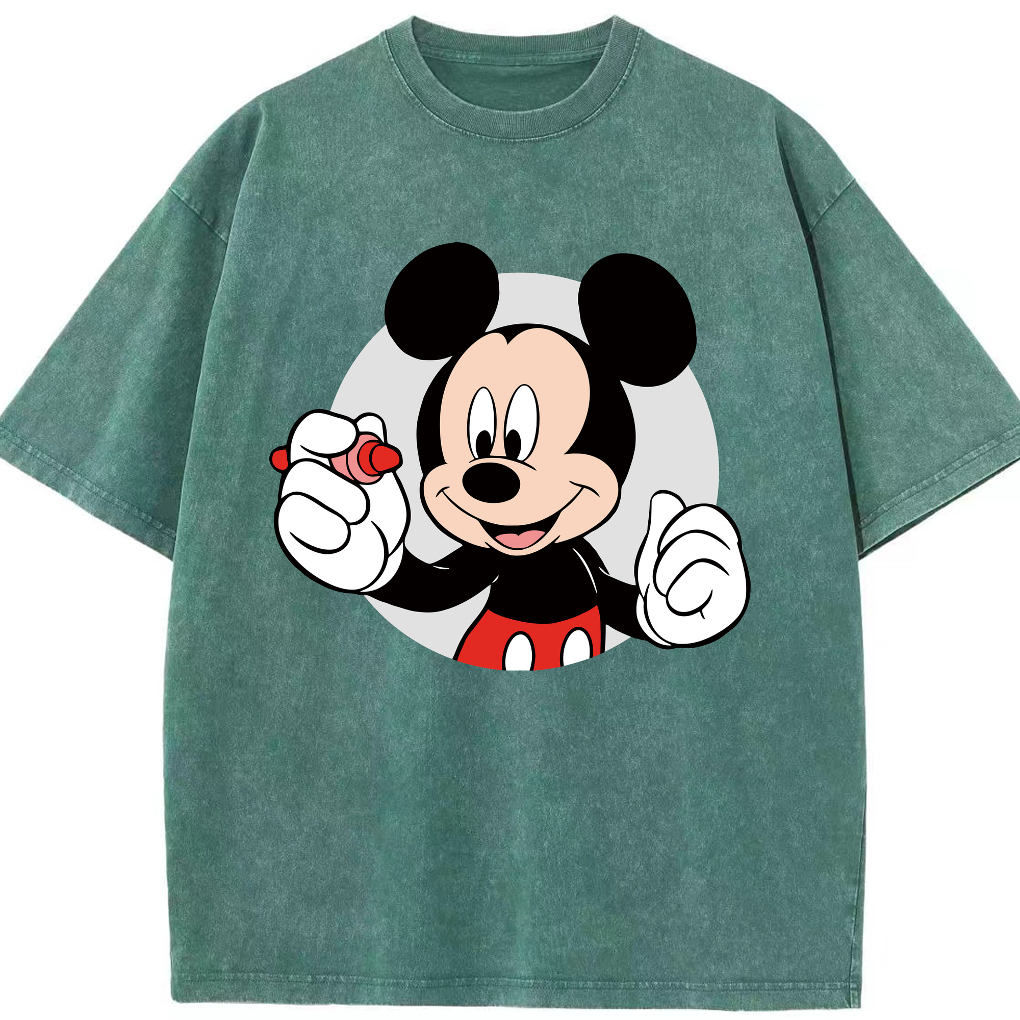 （画像用） ミッキーマウス Mickey Mouse 綿100% ヴィンテージ風 半袖Tシャツ（フロントプリント）